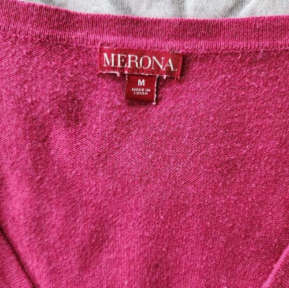 Merona sequined cardigan sweater, burgundy, size medium - Picture 6 of 6